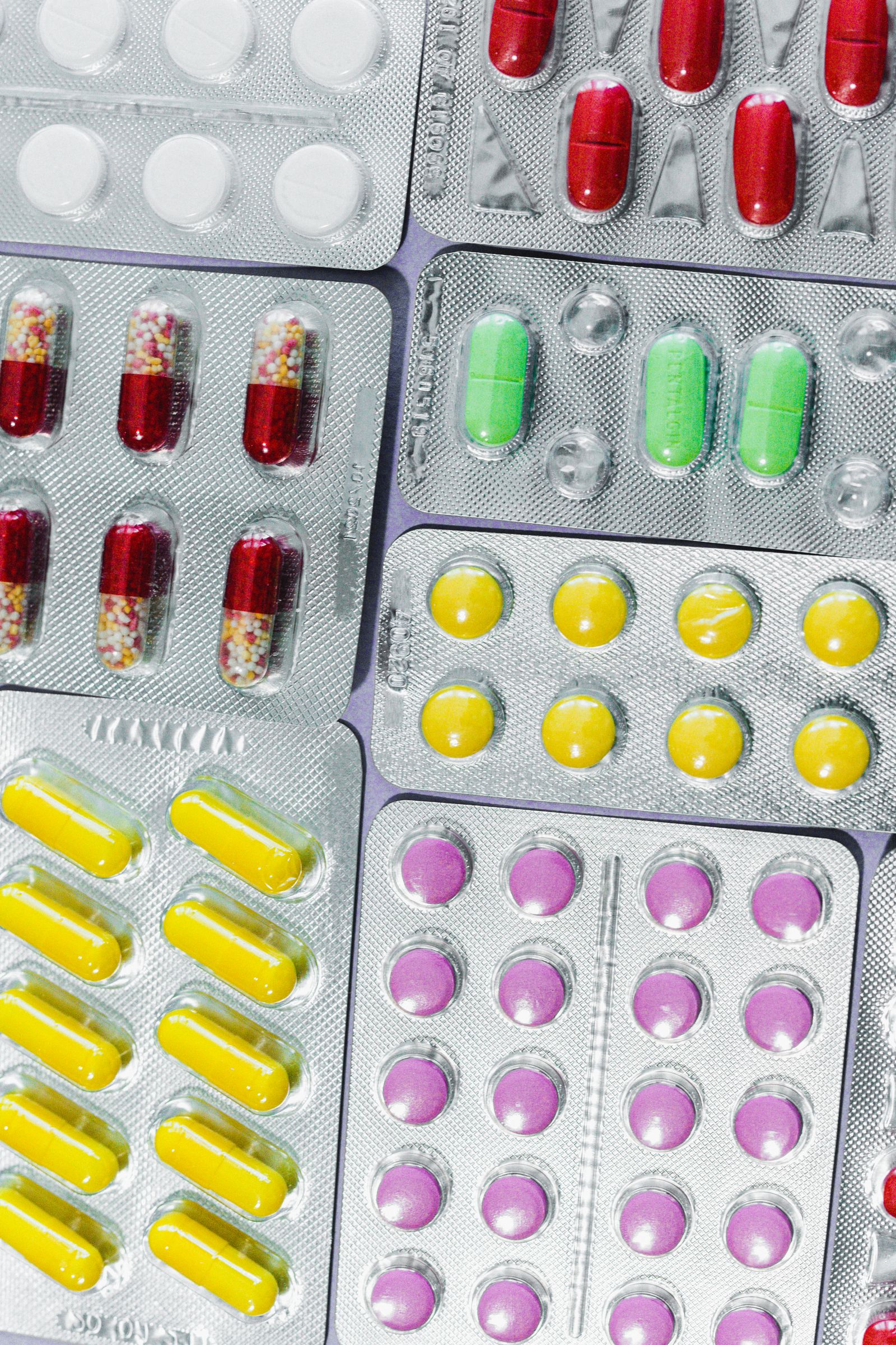Close-up of registered pharmaceutical medicines in blister packs ready for import into Ethiopia