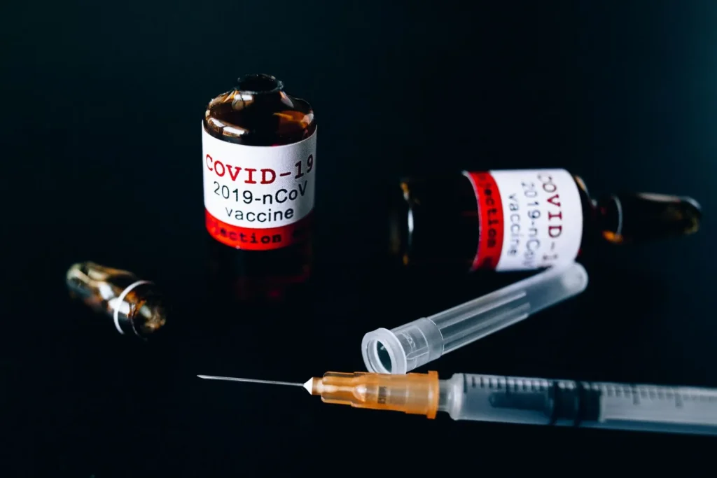Vaccine vials kept in temperature-controlled cold-chain storage in Ethiopia